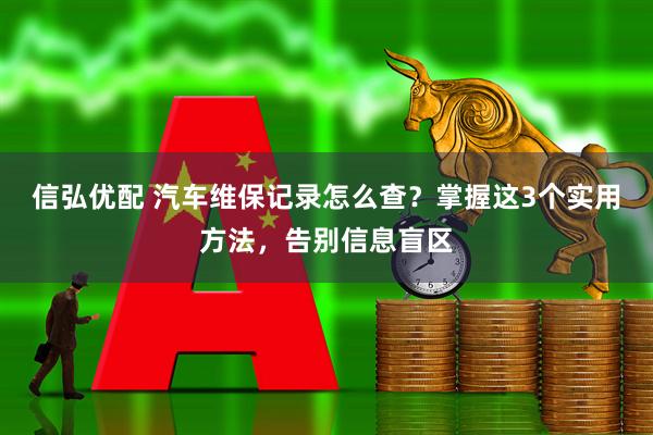 信弘优配 汽车维保记录怎么查？掌握这3个实用方法，告别信息盲区